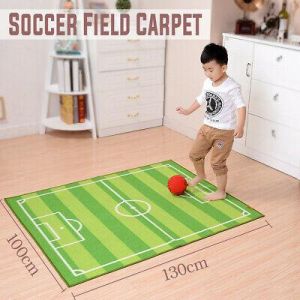    100x130cm Football Soccer Grass Field Area Rug Foldable Children Kids Game