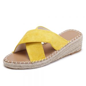 מאמאדו - כל מה שאמא צריכה הנעלה Wedge Women Shoes Cross Suede Casual Slippers
