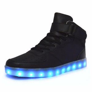 מאמאדו - כל מה שאמא צריכה הנעלה Unisex USB LED Light Lace Up High Luminous Shoes Sportswear Couple Sneaker Luminous