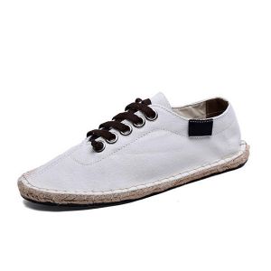 מאמאדו - כל מה שאמא צריכה הנעלה US Size 5-13 Women Shoes Fashion Canvas Straw Lace Up Flat Outdoor Casual Comfortable Loafer Shoes