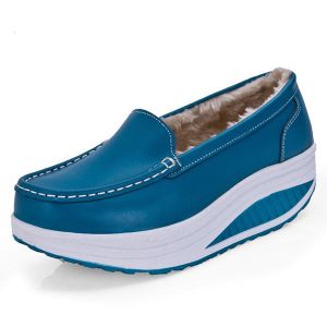 מאמאדו - כל מה שאמא צריכה הנעלה Women Winter Rocker Sole Shoes Fur Lining Keep Warm Casual Shoes