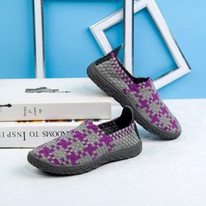 מאמאדו - כל מה שאמא צריכה הנעלה Unisex Casual Flat Shoes Sport Running Breathable Slip On Knitting Athletic Shoes