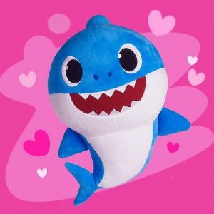 מאמאדו - כל מה שאמא צריכה בובות פרווה  Pinkfong Baby Shark Official Song Doll - Daddy Shark- Blue