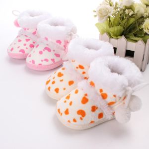 מאמאדו - כל מה שאמא צריכה נעלי תינוקות Toddler Baby Rabbit Shoes Cotton Flanging Leopard Velvet Boots