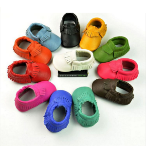 מאמאדו - כל מה שאמא צריכה נעלי תינוקות Baby Newborn Tassels Leather Shoes Soft Anti-slip Prewalker 