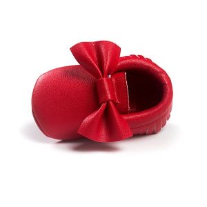 מאמאדו - כל מה שאמא צריכה נעלי תינוקות Baby Bowknot Tassel Pure Color Breathable Soft Sole First Walking Shoes