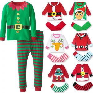 מאמאדו - כל מה שאמא צריכה תחפושות לתינוקות Winter Christmas Baby Kids Children Cotton Toddlers Xmas Santa Gifts Suit Nightwear Pajamas Sleep Bed Clothes