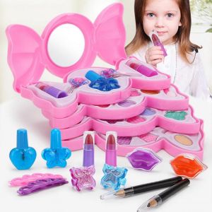מאמאדו - כל מה שאמא צריכה טיפוח ילדות Cosmetic Princess Makeup Set Kit For Kids Girls Eyeshadow Lip Gloss Blushes Toys