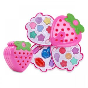 מאמאדו - כל מה שאמא צריכה טיפוח ילדות Kids Strawberry Cosmetic Princess Makeup Set Kit Eyeshadow Lip Gloss Blushes Girl Toys