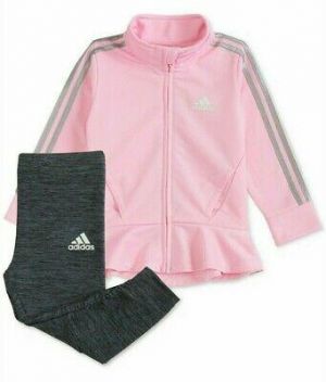    adidas Baby Girls 2-Pc Peplum Hem Jacket & Leggings Set 24 Months NWT MSRP$48.00