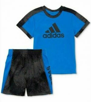 מאמאדו - כל מה שאמא צריכה הלבשה    adidas Baby Boys 2-Pc Colorblocked T-Shirt & Shorts Set 12 Months NWT MSRP$36.00