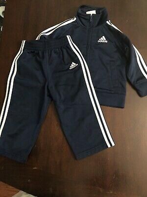    Adidas Navy Blue Baby Boy 12 Month Warm Up Suit Track Suit Set