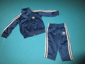    ADIDAS Baby Boys Navy White Track Suit Size 9 Months 9M