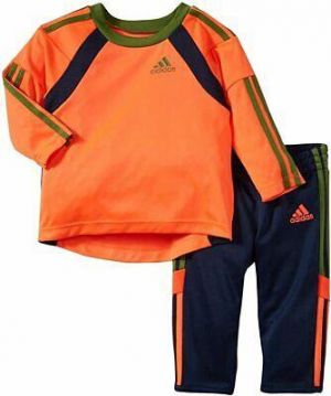    Adidas Goal Keeper Inspire Baby Outfit Shirt Pants Set Orange Size 3 Months New