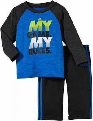    Adidas My Game Baby Outfit Shirt and Pants Set Blue Size 3 Months New with Tags